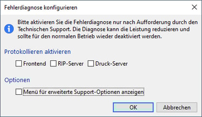 Fehlerdiagnose konfigurieren
