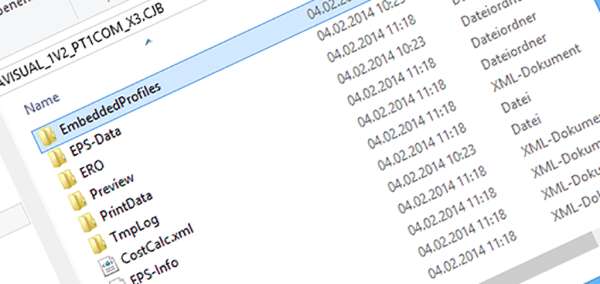 Structure of the job archive (*.cjb folders)